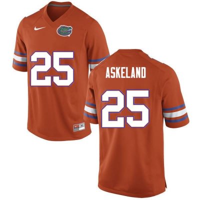 Men's Florida Gators #25 Erik Askeland NCAA Nike Orange Authentic Stitched College Football Jersey JVG3262ER